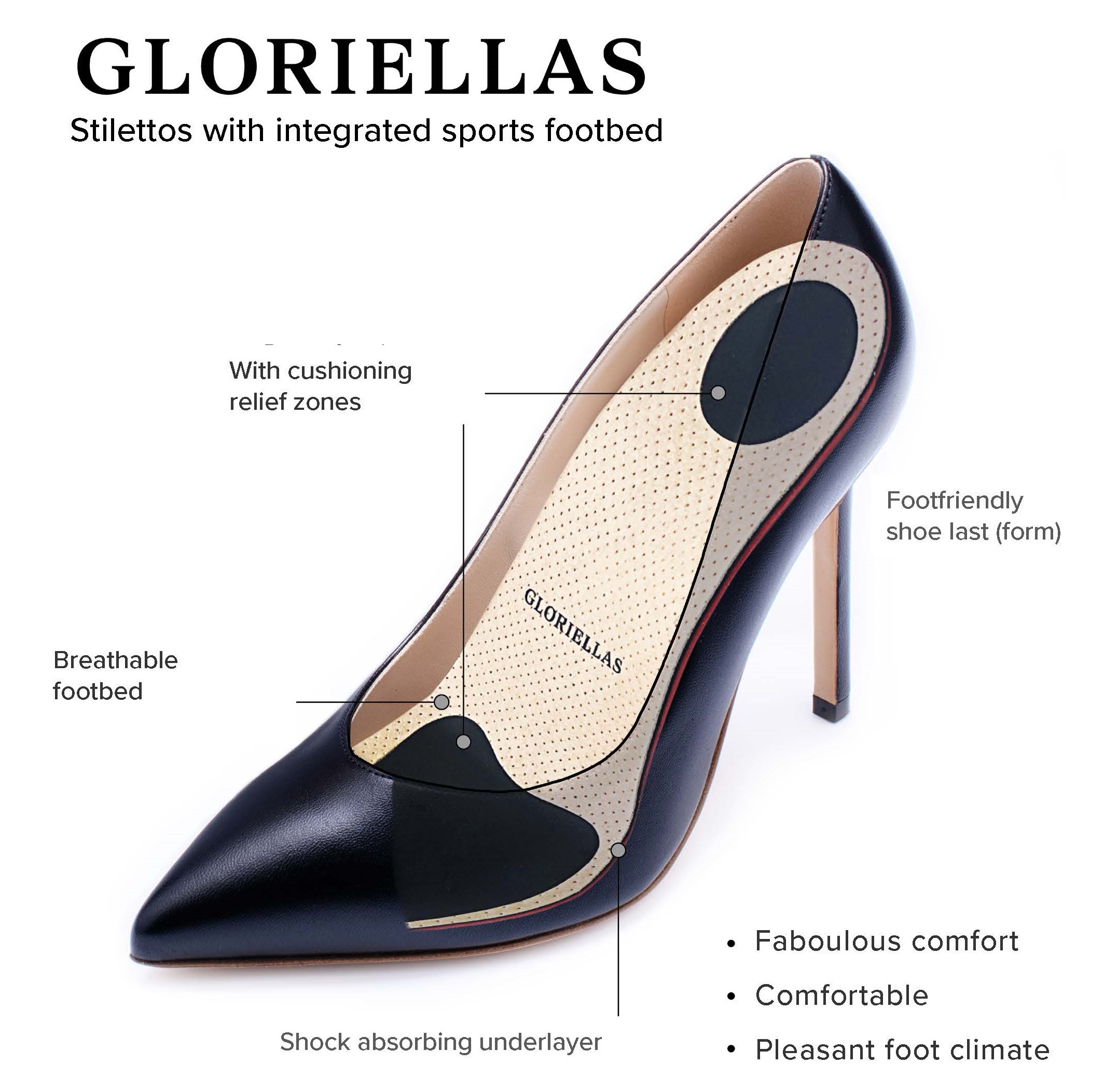 Handmade premium stilettos made of fine goatskin